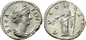DIVA FAUSTINA I (Died 140/1). Denarius. Rome.