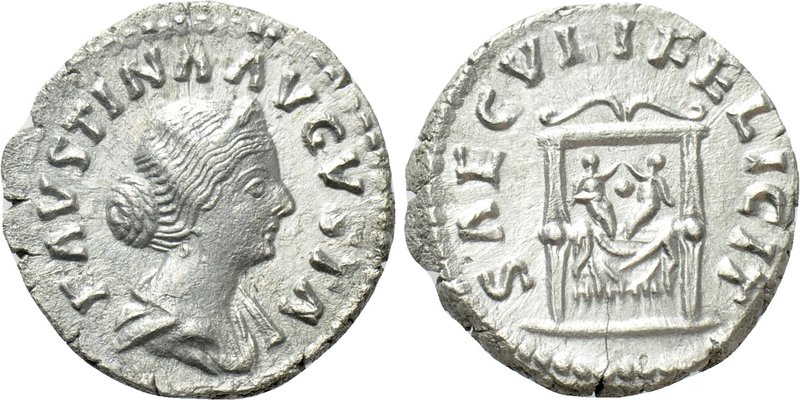 FAUSTINA II (Augusta, 147-175). Denarius. Rome. 

Obv: FAVSTINA AVGVSTA. 
Dia...