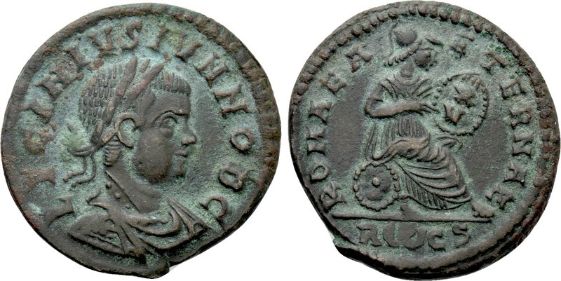 LICINIUS II (Caesar, 317-324). Follis. Rome. 

Obv: LICINIVS IVN NOB C. 
Laur...