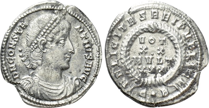 CONSTANTIUS II (337-361). Siliqua. Constantinople. 

Obv: DN CONSTANTIVS AVG. ...