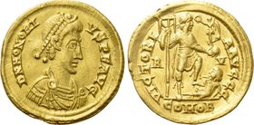 HONORIUS (393-423). GOLD Solidus. Ravenna.