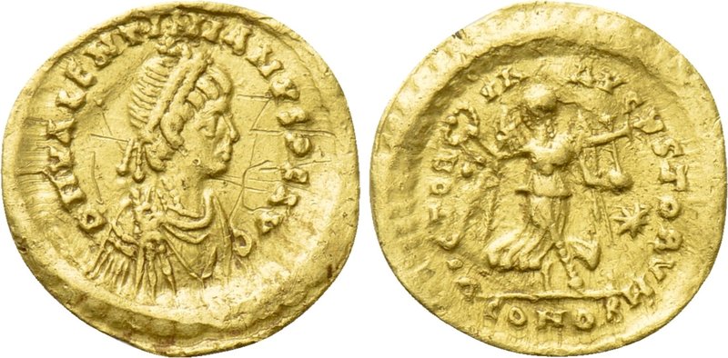 VALENTINIAN III (425-455). GOLD Tremissis. Constantinople. 

Obv: D N VALENTIN...