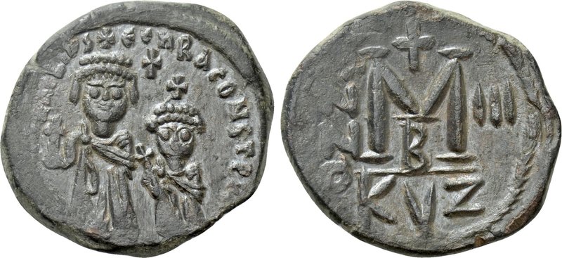 HERACLIUS with HERACLIUS CONSTANTINE (610-641). Follis. Cyzicus. Dated RY 3 (612...