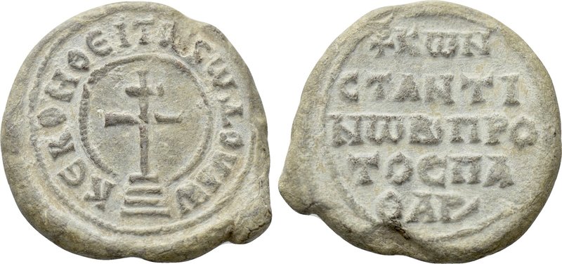 BYZANTINE SEALS. Constantine, imperial protospatharios (Circa 9th/10th century)....