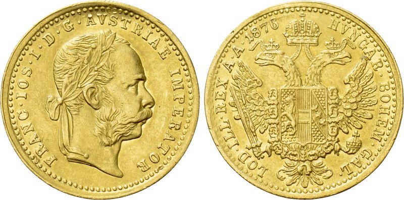 AUSTRIA. Franz Joseph I (1848-1916). GOLD Ducat (1876). Wien (Vienna). 

Obv: ...