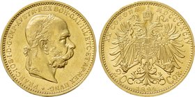AUSTRIA. Franz Joseph I (1848-1916). GOLD 20 Corona (1894). Wien (Vienna).