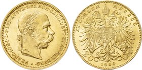 AUSTRIA. Franz Joseph I (1848-1916). GOLD 20 Corona (1900). Wien (Vienna).