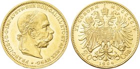 AUSTRIA. Franz Joseph I (1848-1916). GOLD 20 Corona (1904). Wien (Vienna).