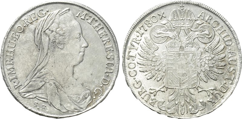 HOLY ROMAN EMPIRE. Maria Theresia (1740-1780). Reichstaler (1780-SF). Günzburg r...