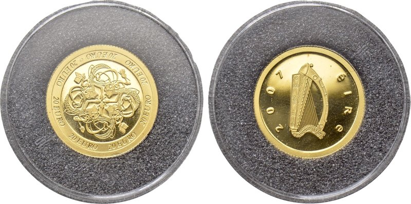 IRELAND. GOLD 20 Euros (2007). 

Obv: Ornament.
Rev: Coat of arms.

.

.9...