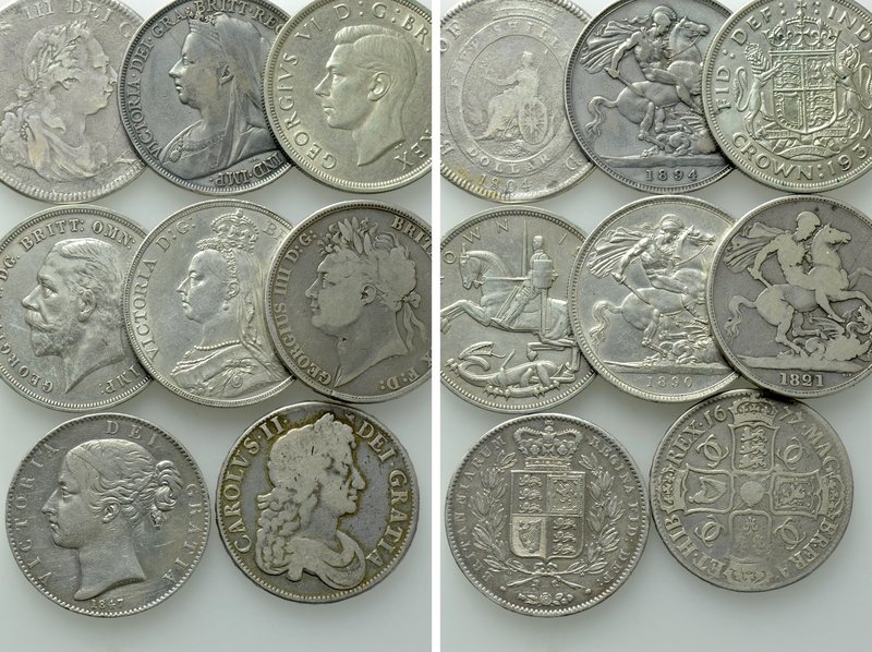 8 British Silver Coins.

Obv: .
Rev: .

.

Condition: See picture.

Wei...