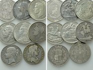 8 British Silver Coins.