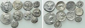 10 Greek Silver Coins.