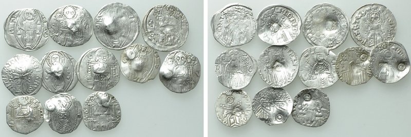 12 Medieval Coins; Most With Countermarks. 

Obv: .
Rev: .

. 

Condition...