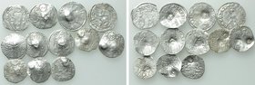 12 Medieval Coins; Most With Countermarks.