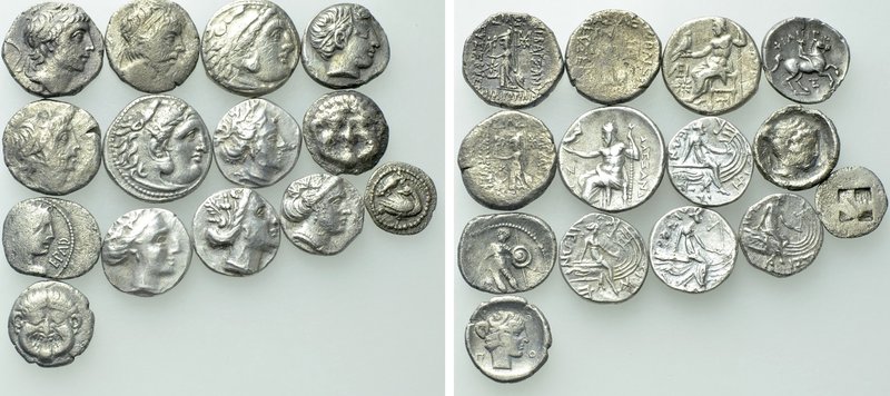 14 Greek Silver Coins. 

Obv: .
Rev: .

. 

Condition: See picture.

We...