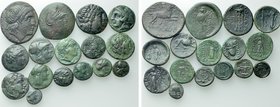 16 Greek Bronze Coins.