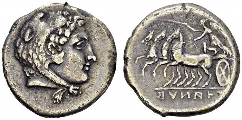 GREECE. Campania. 
 Teanum Sidicinum. Didrachm 280-268. Obv. Head of young Hera...