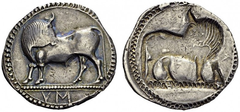 GREECE. Lucania. 
 Sybaris. Stater 530-510. Obv. Bull standing left, looking ba...