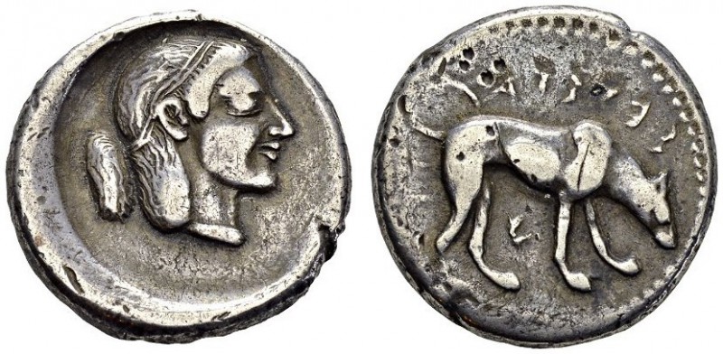 GREECE. Sicily. 
 Segesta. Didrachm 480-461. Obv. Archaic style head of nymph S...