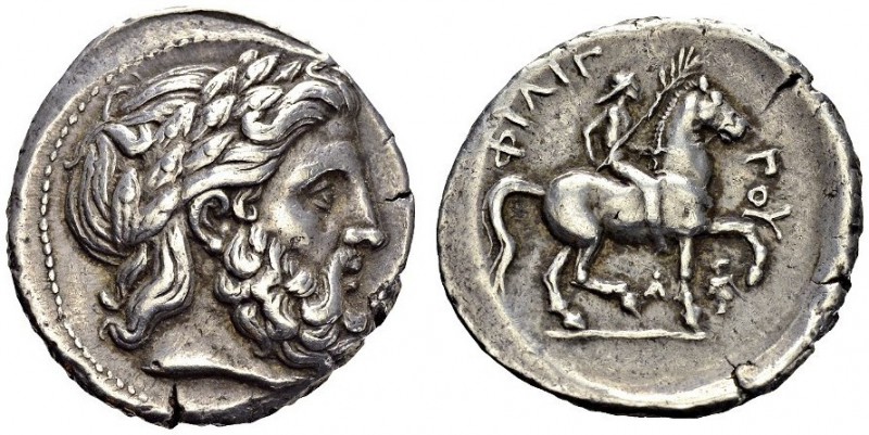 GREECE. Kingdom of Macedon. 
 Philip II, 359-336. Tetradrachm 342-328. Le Rider...