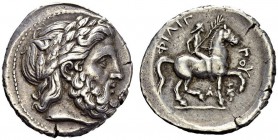 GREECE. Kingdom of Macedon. 
 Philip II, 359-336. Tetradrachm 342-328. Le Rider 263-325. AR. 14.50 g.
 XF