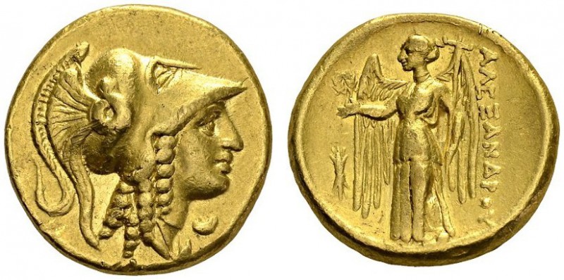 GREECE. Kingdom of Macedon. 
 Alexander III, 336-323. Stater. AU. 8.56 g.
 XF