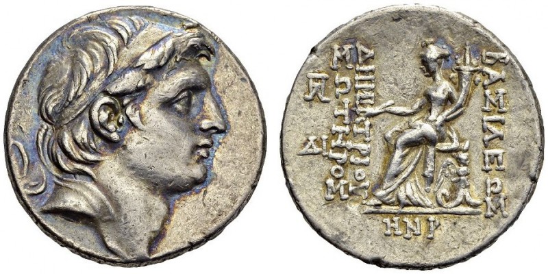 GREECE. Syria. 
 Demetrios I, 162-150. Tetradrachm 158, Antioch. AR. 16.89 g.
...