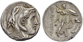 GREECE. Egypt. 
 Ptolemy I Soter, 305-283. Tetradrachm 323-305. Obv. Head of Alexander the Great right, wearing elephant's skin and aegis. Rev. ΑΛΕΞΑ...