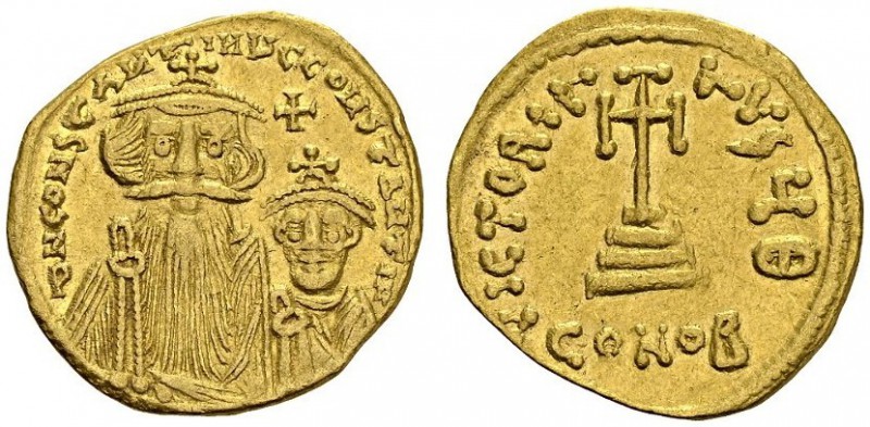 BYZANTINE EMPIRE. 
 Constans II, 641-668. Solidus. Constantinople. Obv. δN CONS...