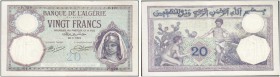 ALGERIE. 
 Banque de l'Algérie. 20 Francs 30-1-1915. Pick 78a.
 XF pinholes