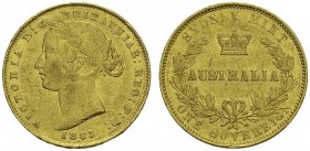 AUSTRALIA. 
 Victoria, 1837-1901. Sovereign 1863, Sydney. KM 4; Fr. 10. AU. 7.99 g.
 Nice AU