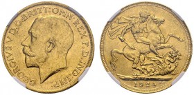 AUSTRALIA. 
 George V, 1910-1936. Sovereign 1924 S, Sydney. KM 29; Fr. 38. AU. 7.99 g. R .
 NGC MS 62