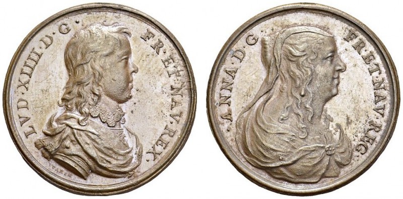 AUSTRIA. 
 Philip IV, 1621-1665. Bronze medal ND (1643), unsigned (Warin). Anne...