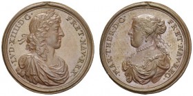 AUSTRIA. 
 Leopold I, 1657-1705. Bronze medal ND (1660), unsigned. Louis XIV royal wedding with Marie Therese of Austria. Obv. LVD XIIII D G FR ET NA...