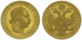 AUSTRIA. 
 Franz Joseph I, 1848-1916. Ducat 1896. KM 2267; Fr. 493. AU. 3.49 g.
 Nice UNC