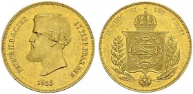 BRASIL. 
 Pedro II, 1831-1889. 20 000 Reis 1853. KM 468; Fr. 119. AU. 17.9 g.
 AU