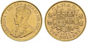 CANADA. 
 George V, 1910-1936. 10 Dollars 1913. KM 27; Fr. 3. AU. 16.71 g.
 Nice AU