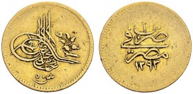 EGYPT. 
 Murad V, 1876. 50 Qirsh AH1293 Year 1 (1876). KM 271; Fr. 16a. AU. 4.19 g. R
 XF
 Rare. One-year type.