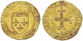 FRANCE. 
 Louis XII, 1498-1515. Ecu d'or au soleil (25 avril 1498) Point 18ème, Paris. Dup. 647; Ciani 900. AU. 3.47 g.
 SUP