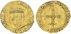 FRANCE. 
 Louis XII, 1498-1515. Ecu d'or au soleil (25 avril 1498) Bordeaux. Dup. 647; Ciani 900. AU. 3.38 g.
 TTB