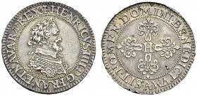 FRANCE. 
 Henri IV, 1589-1610. 1/4 Franc 1607 A, Paris. Piéfort, tranche inscrite. Ciani 1553. AR. 14.10 g.
 SUP
