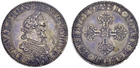FRANCE. 
 Henri IV, 1589-1610. 1/2 Franc 1607 A, Paris. Piéfort, tranche inscrite. Ciani 1546. AR. 28.32 g. RR
 NGC AU 53
