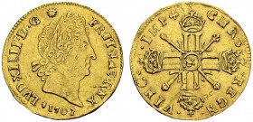 FRANCE. 
 Louis XIV, 1643-1715. Louis d'or aux 8 L et insignes 1702 &, Aix-en-Provence. Flan réformé. Gad. 253. AU. 6.65 g.
 SUP
