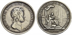 FRANCE. 
 Louis XIV, 1643-1715. Médaille en argent 1643. Annae austriacae regis et regni cura data. AR. 28.21 g.
 TTB
