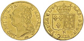 FRANCE. 
 Louis XVI, 1774-1792. Louis d'or à la tête nue 1786 N, Montpellier. Gad. 361. AU. 7.67 g.
 SUP