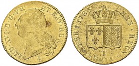 FRANCE. 
 Louis XVI, 1774-1792. Double louis d'or à la tête nue 1786 T, Nantes. Gad. 363. AU. 15.28 g.
 TTB+
