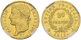 FRANCE. 
 Napoléon I, 1804-1814. 20 Francs 1811 A, Paris. Gad. 1025; F. 516. AU. 6.44 g.
 NGC MS 63