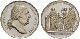 FRANCE. 
 Louis XVIII, 1815-1824. Médaille en bronze ND, par Andrieu. Refus d'abdication de Louis XVIII à Varsovie en 1803. Av. LVDOVICVS XVIII FRANC...