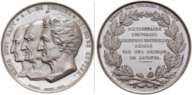 FRANCE. 
 Louis Philippe I, 1830-1848. Médaille en bronze 1843, par Borrel. Dictionnaire universel d'histoire naturelle. Poinçon proue et CUIVRE sur ...